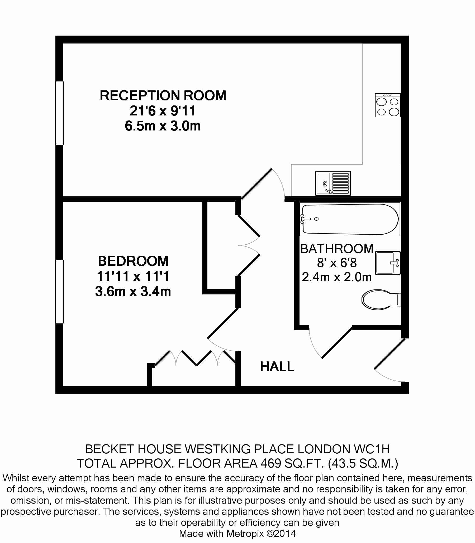 Flat 9, Beckett House,, Westking Place, London floorplan