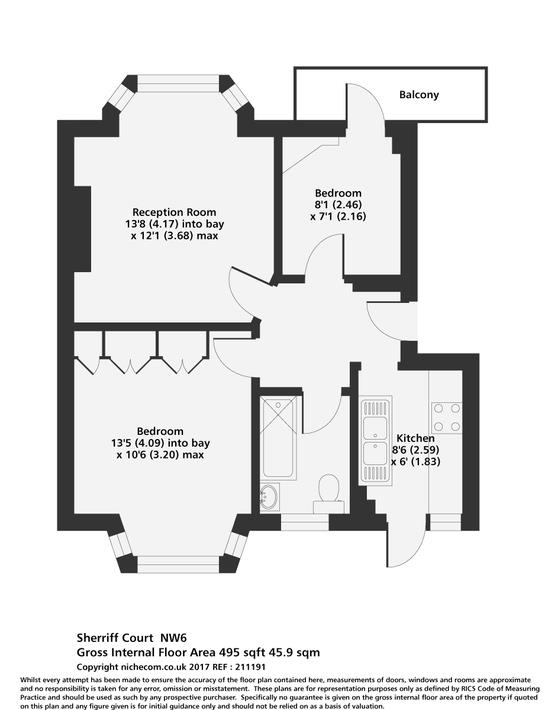 2 Bedrooms Flat to rent in Sherriff Road, West Hampstead NW6