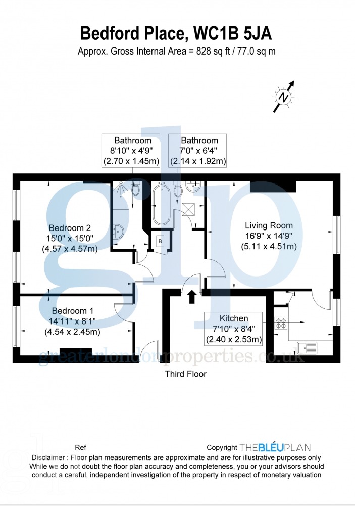 Flat D, 12 Bedford Place, Greater London floorplan
