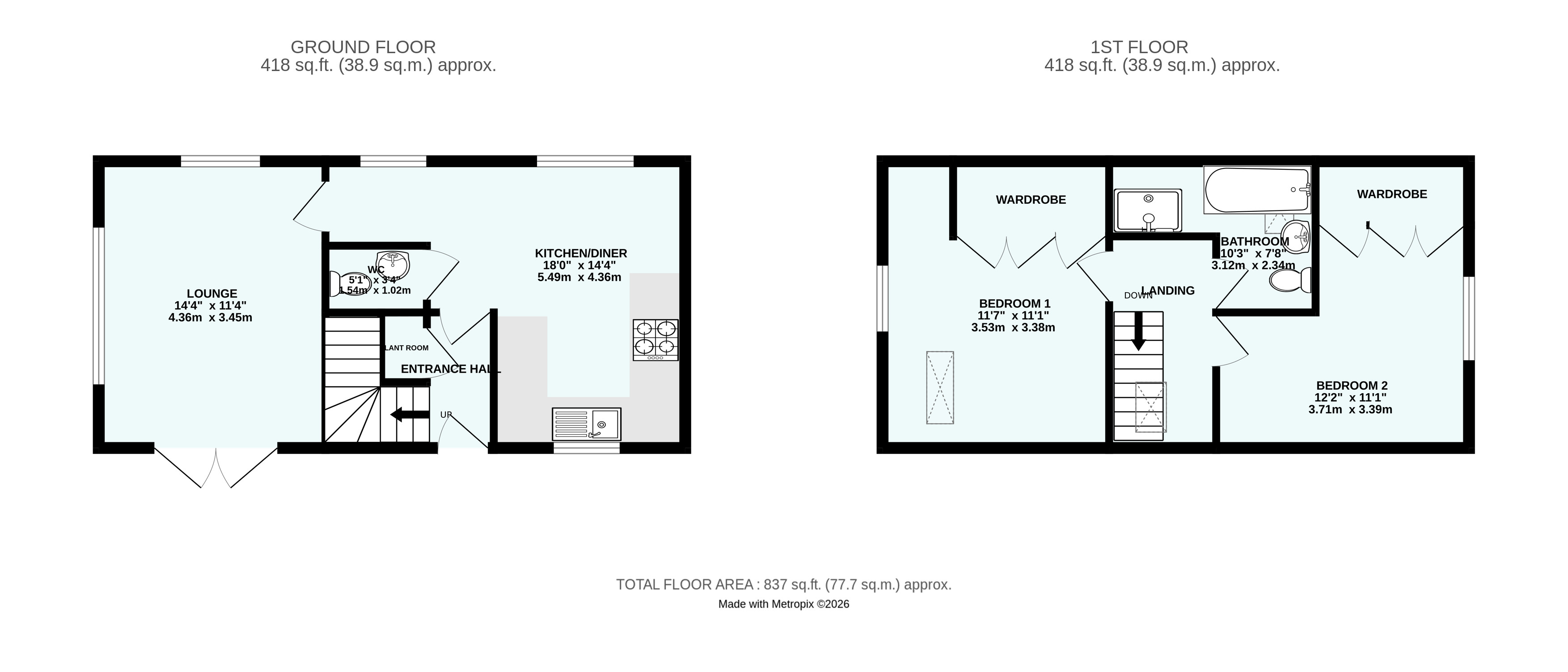 Homelands,, Brill, Falmouth floorplan