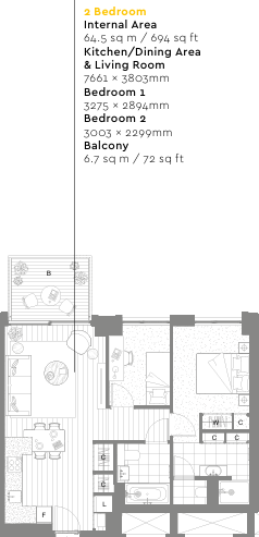 Viaduct Gardens, London floorplan