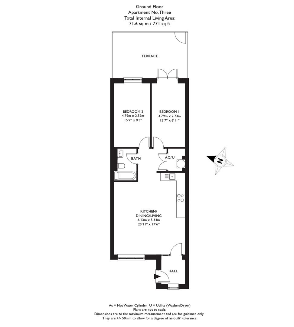 Flat 3, King Charles House, Myrtle Road, Dorking floorplan