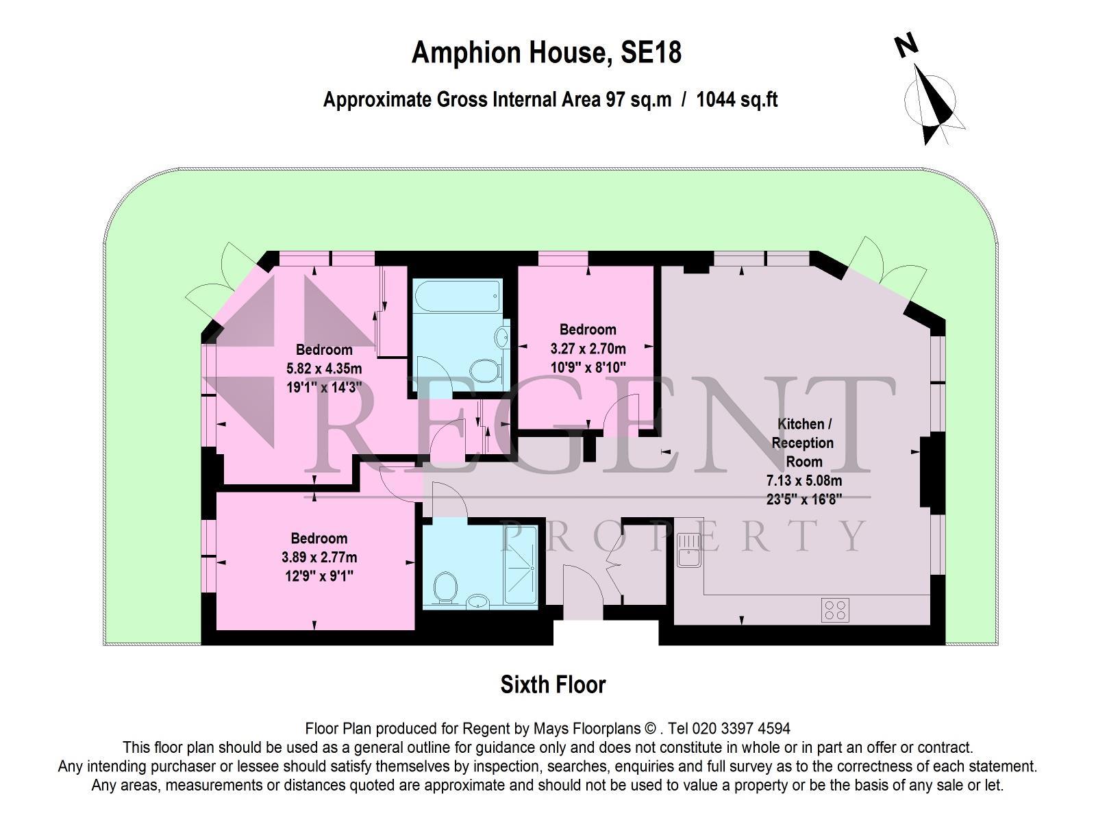 3 Bedrooms Flat to rent in Amphion House, 5 Thunderer Walk SE18