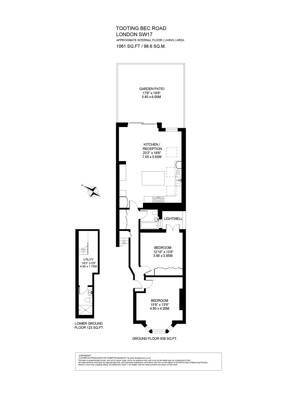 Flat B, 133, Tooting Bec Road, London floorplan