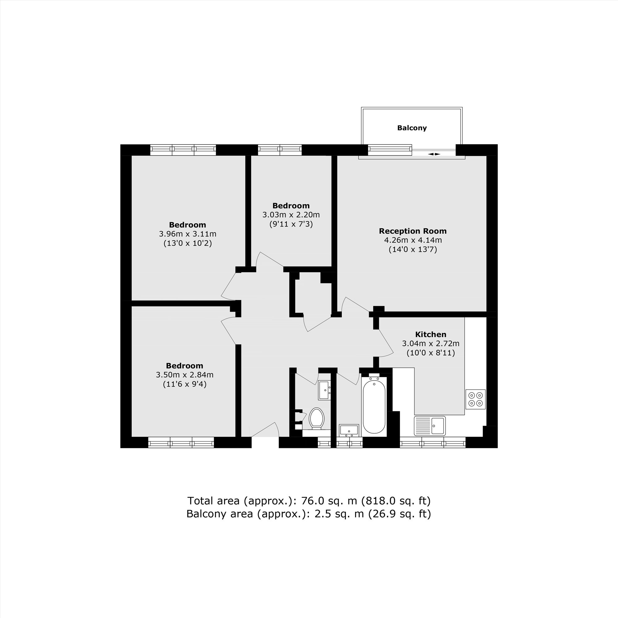 Wood Vale, London floorplan