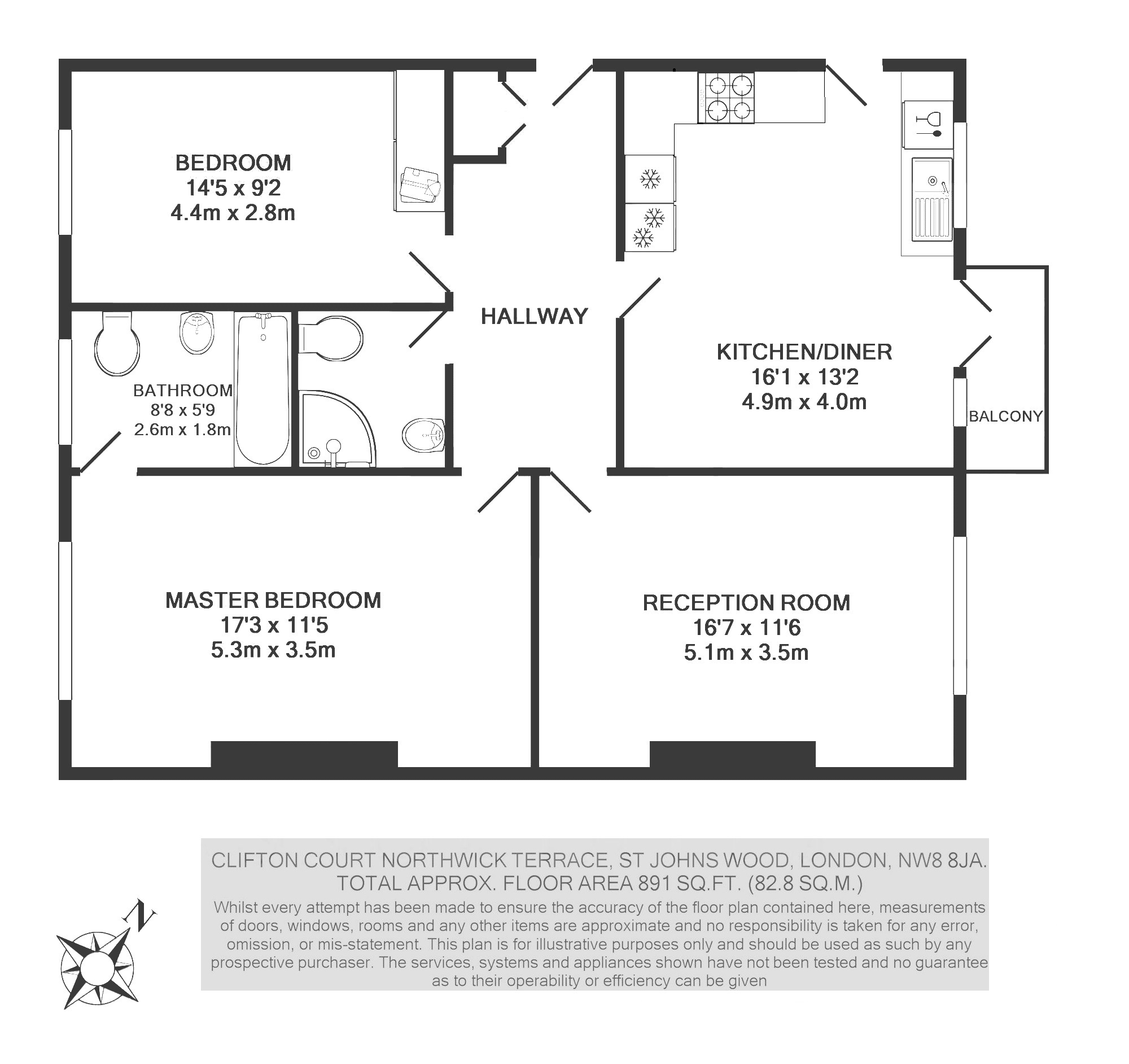 2 Bedrooms Flat to rent in Clifton Court, Northwick Terrace, London NW8