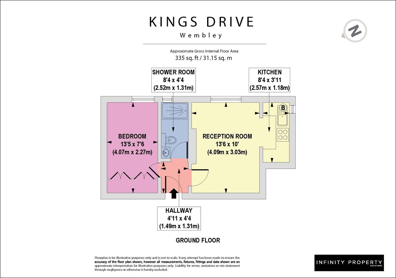 57 Kings Court, Kings Drive, Wembley floorplan