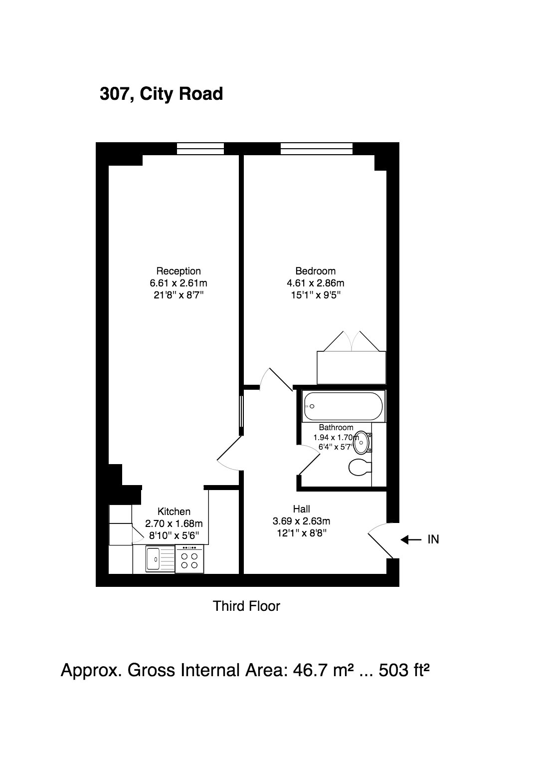 307 Lawrence House, 238, City Road, Islington floorplan