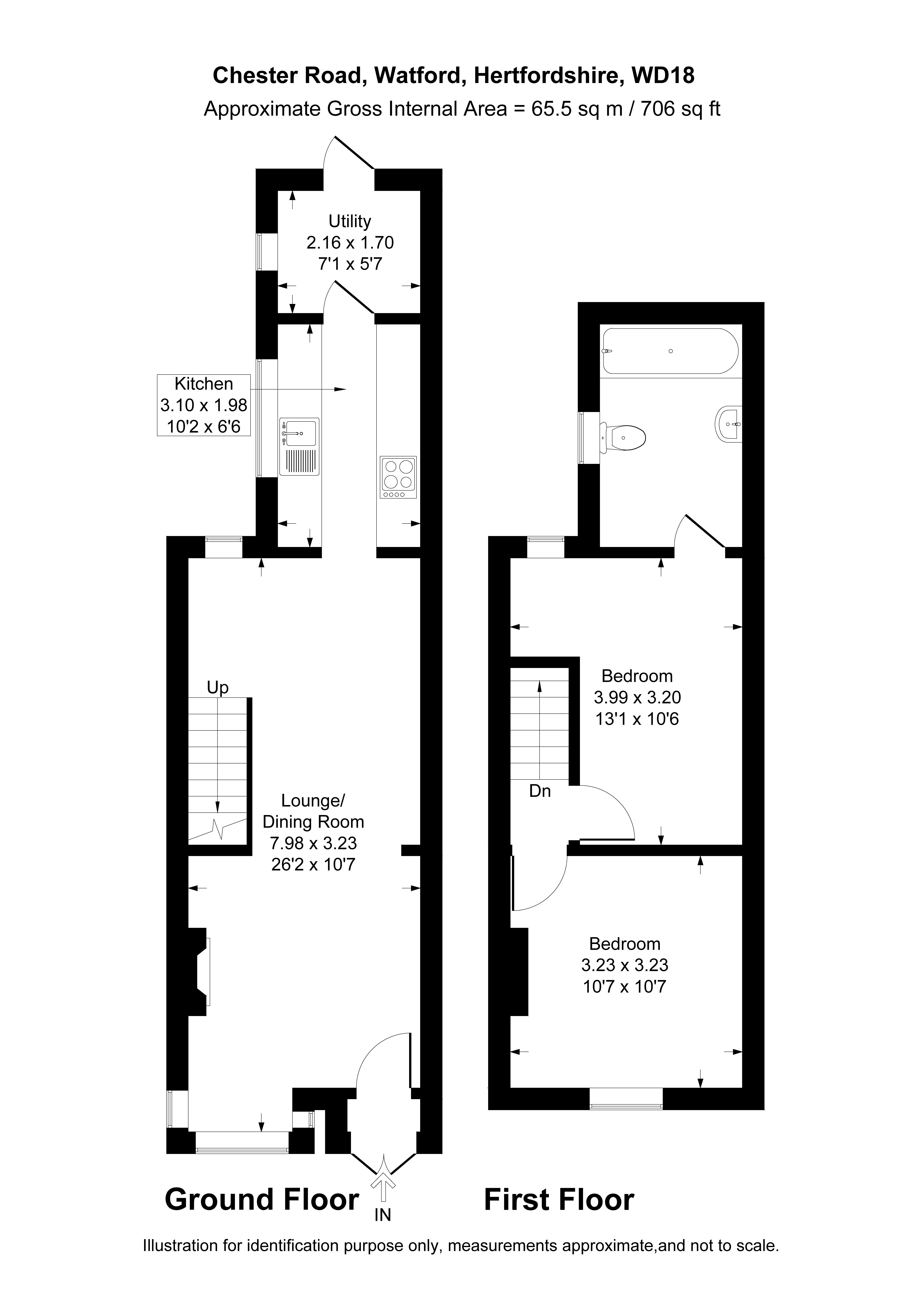99, Chester Road, Hertfordshire floorplan