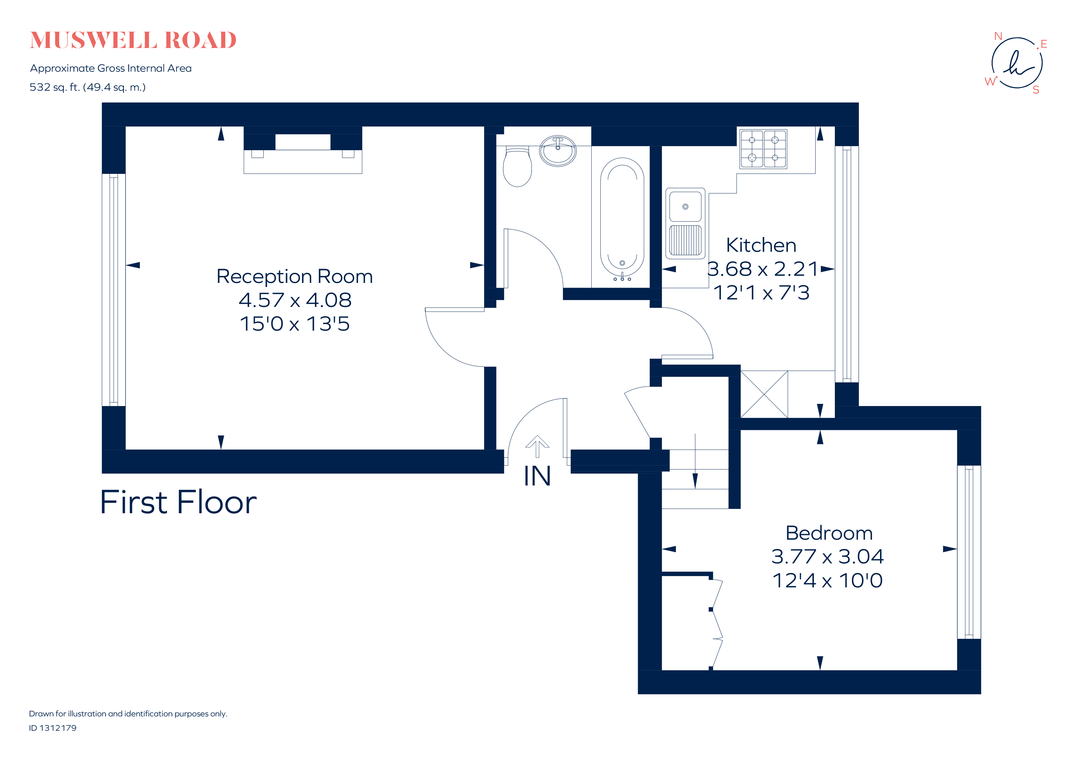 Flat B, 6, Muswell Road, London floorplan