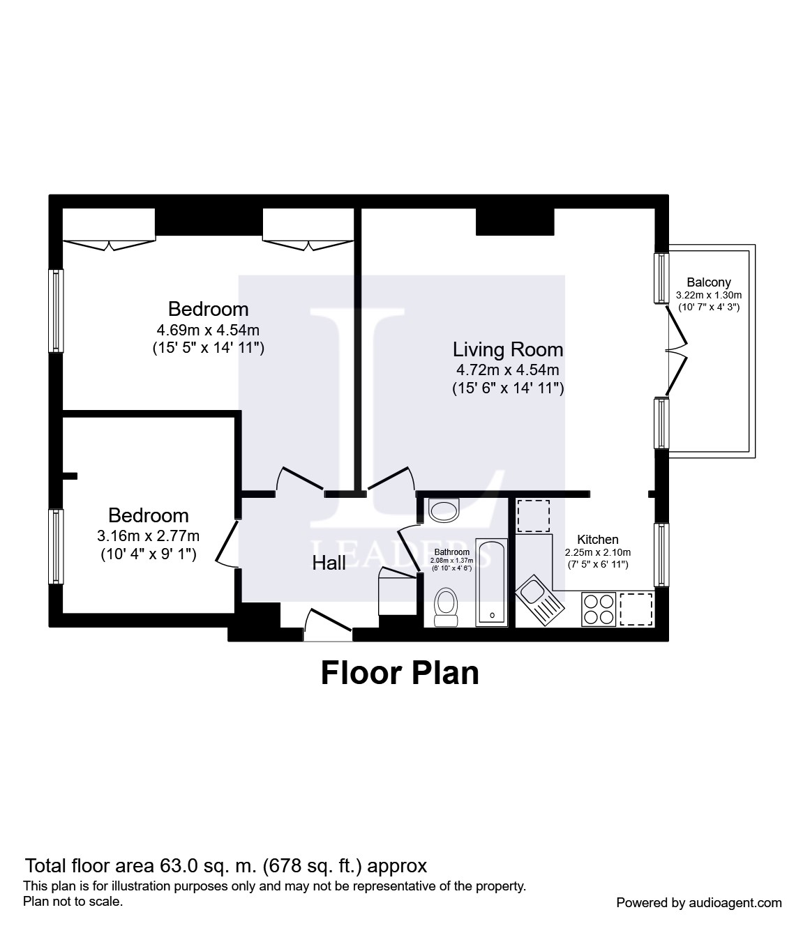 2 Bedrooms Flat to rent in Ratcliffe House, Uxbridge Road, Kingston KT1