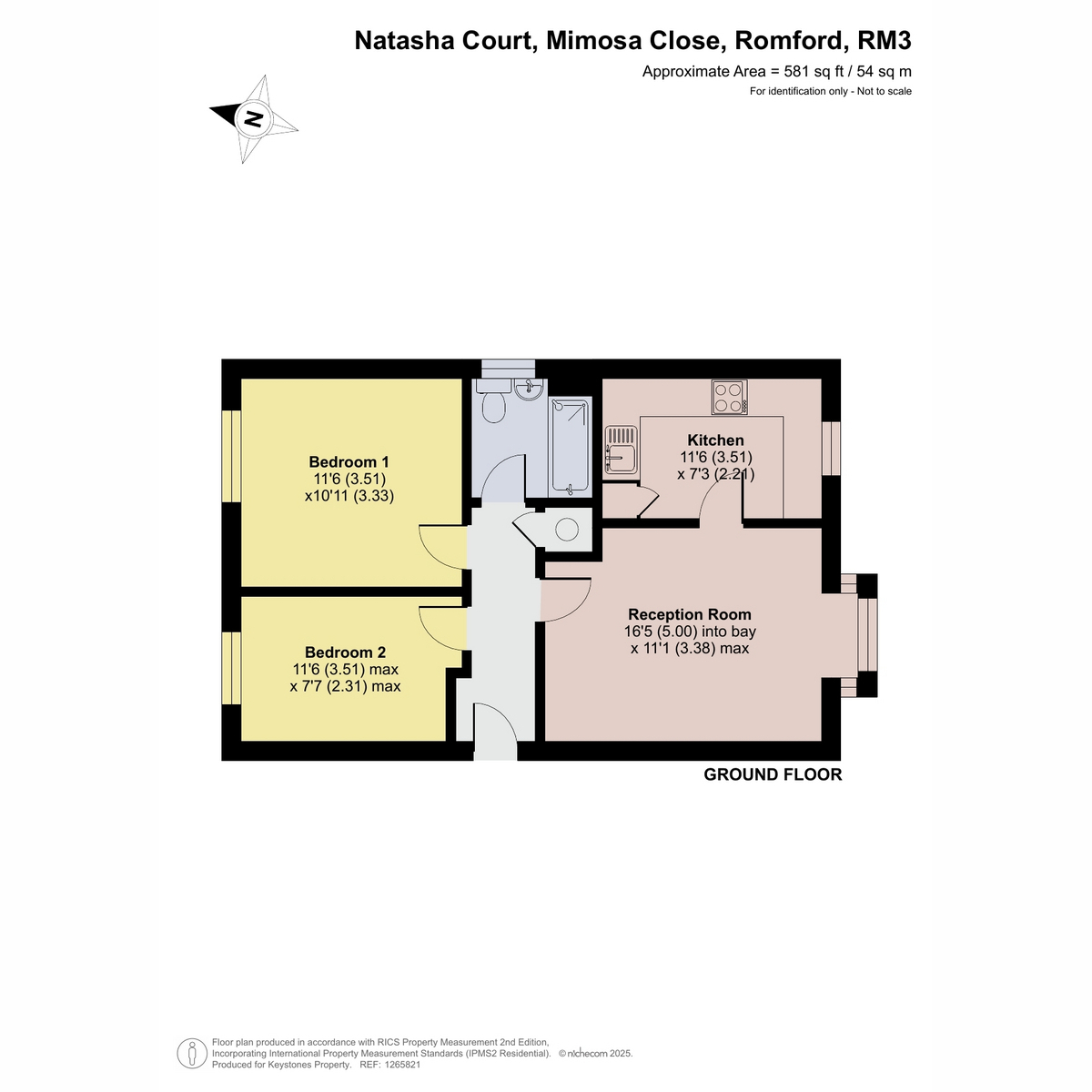 Flat Flat 8, Natasha Court, Mimosa Close, Harold Hill floorplan