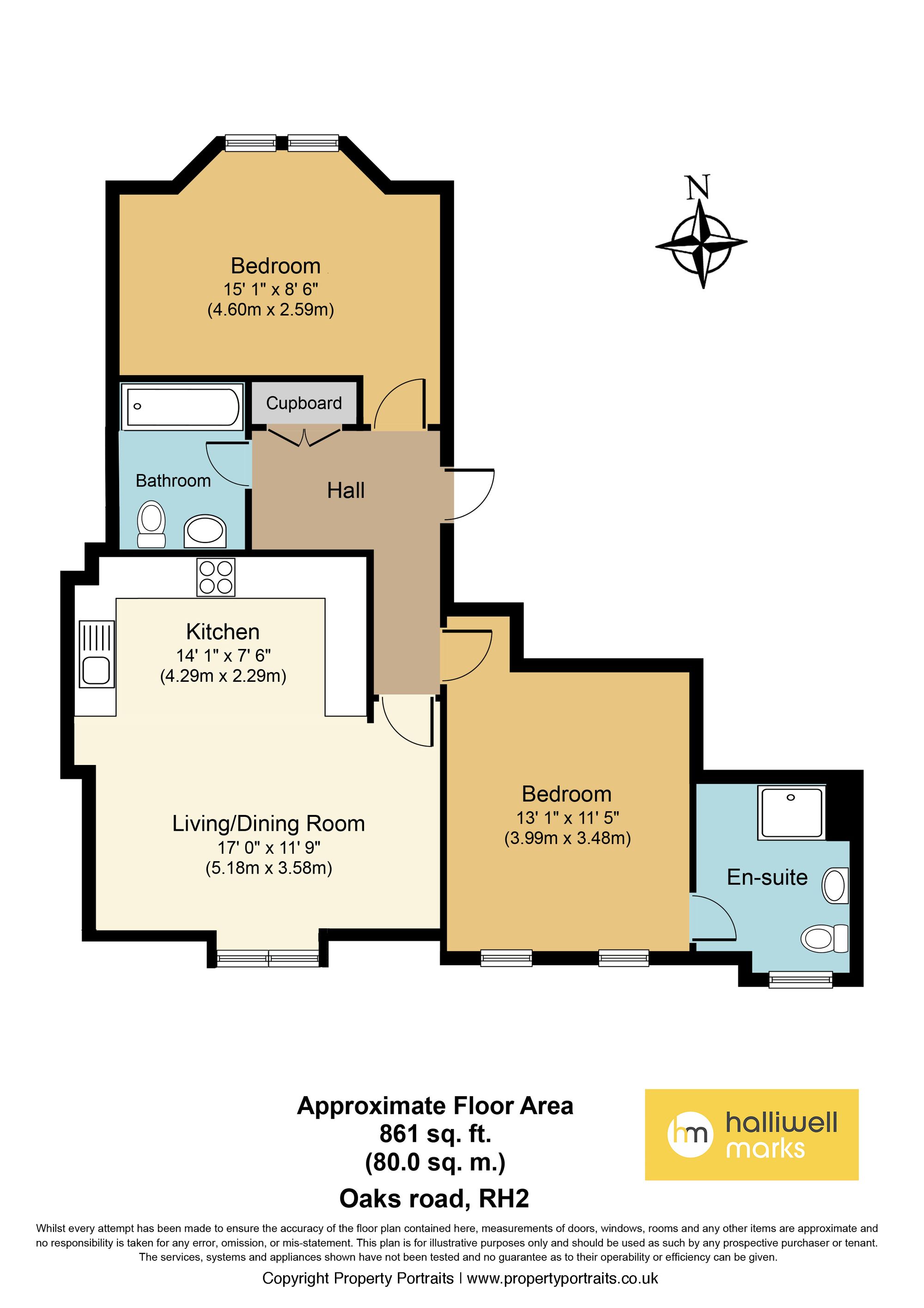 Flat 4, Wray Coppice Oaks Road Wray Common, Reigate floorplan