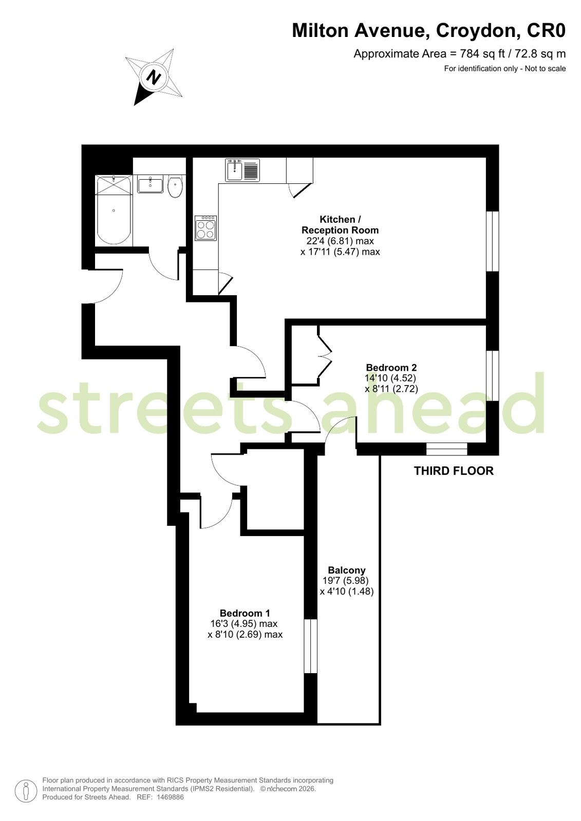 Flat 30, 6, Milton Avenue, Croydon floorplan