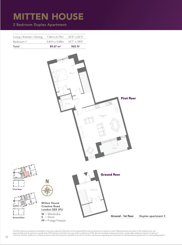 3 Mitten House, Creative Road, London floorplan