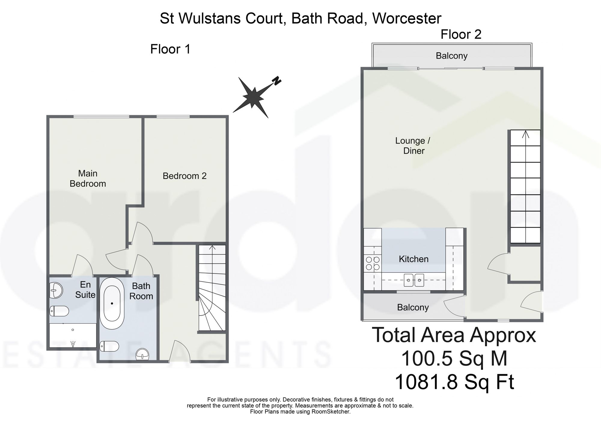 40 St. Wulstans Court Bath Road, Worcester floorplan
