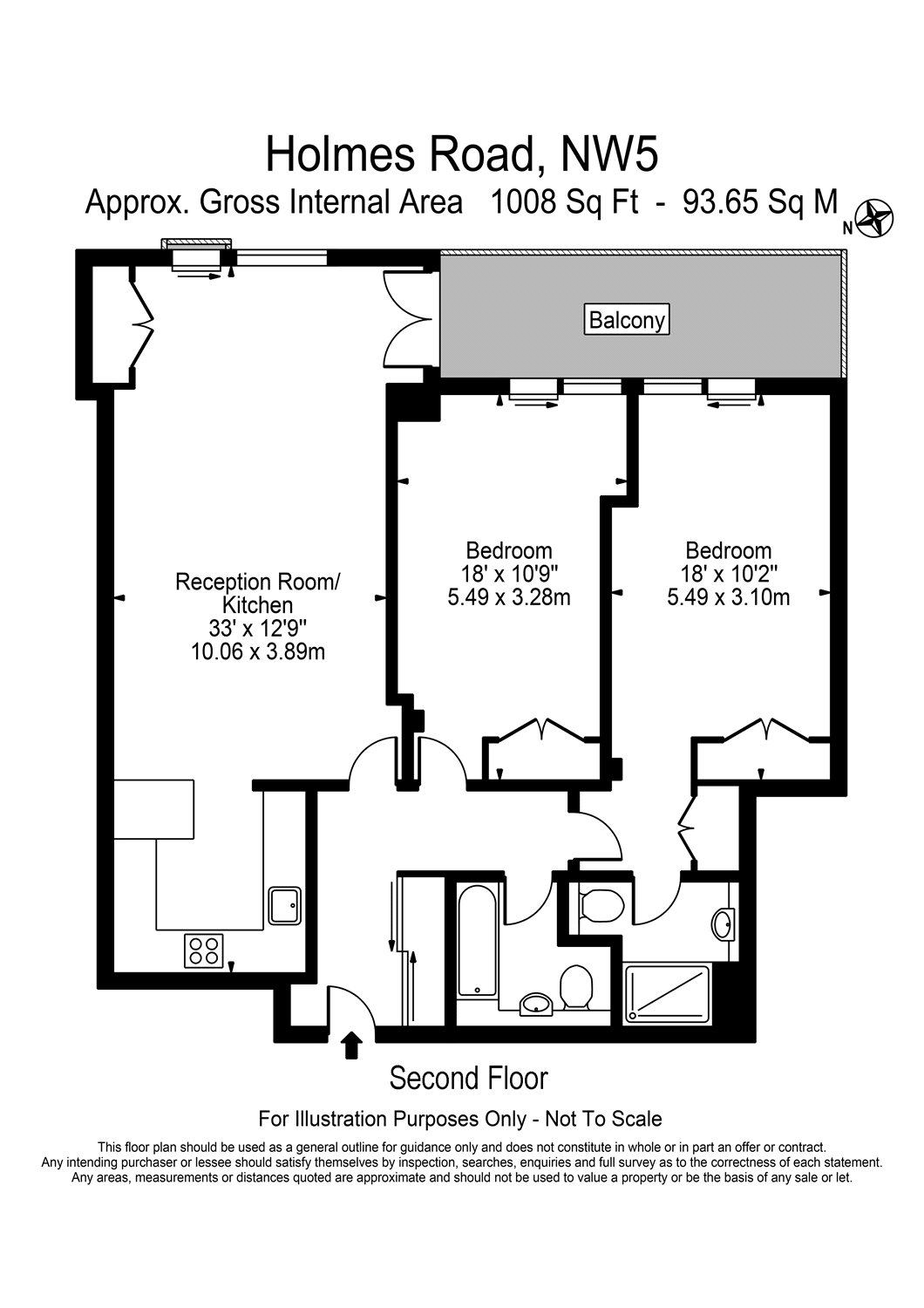 2 Bedrooms Flat to rent in Holmes Road, London NW5