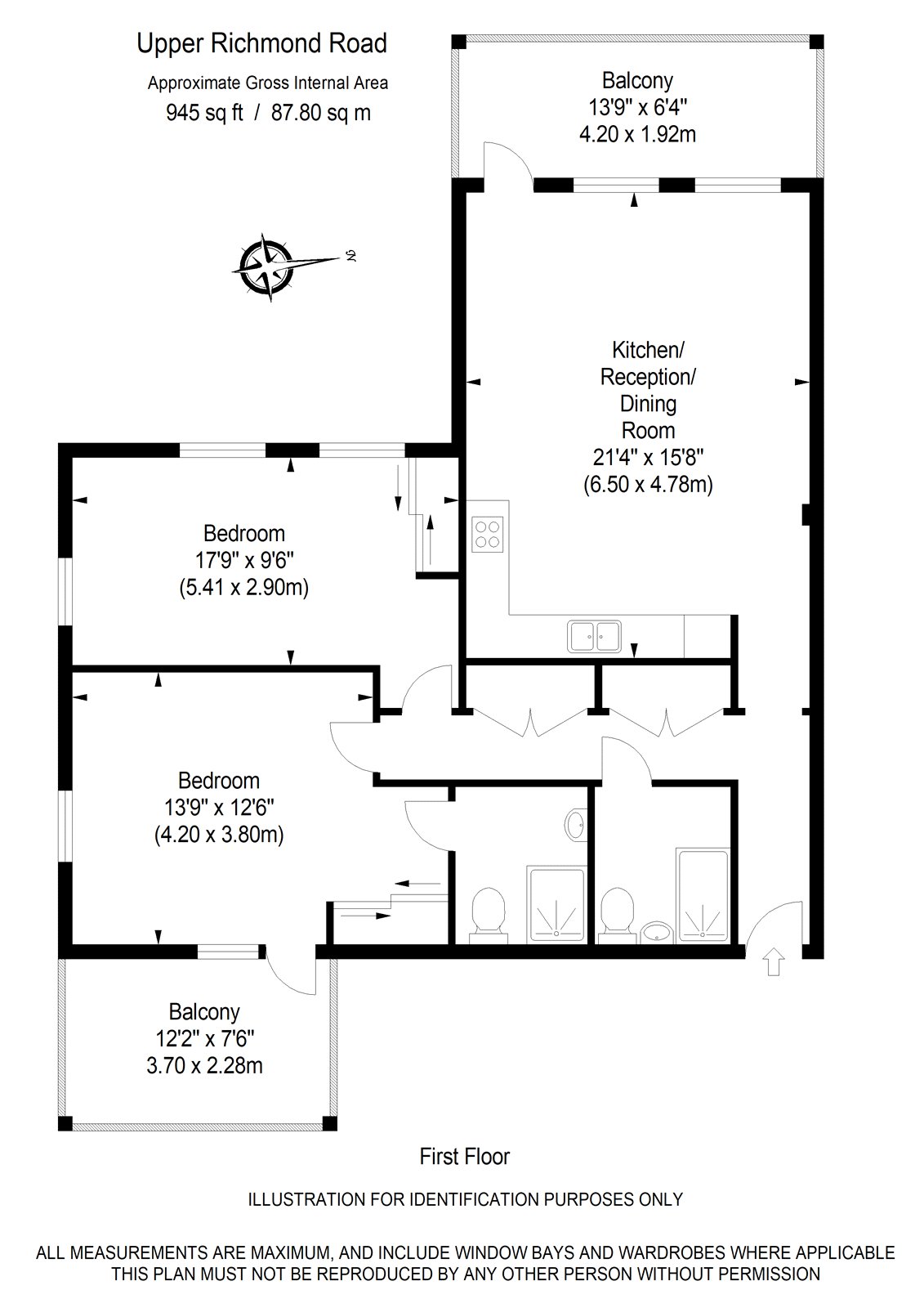 4, Hampton Row, 463 Upper Richmond Road floorplan