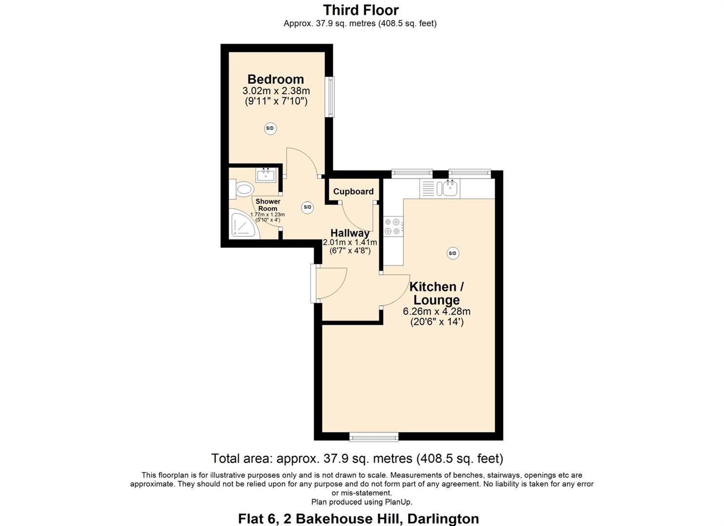 Flat 6, 2, Bakehouse Hill, Darlington floorplan