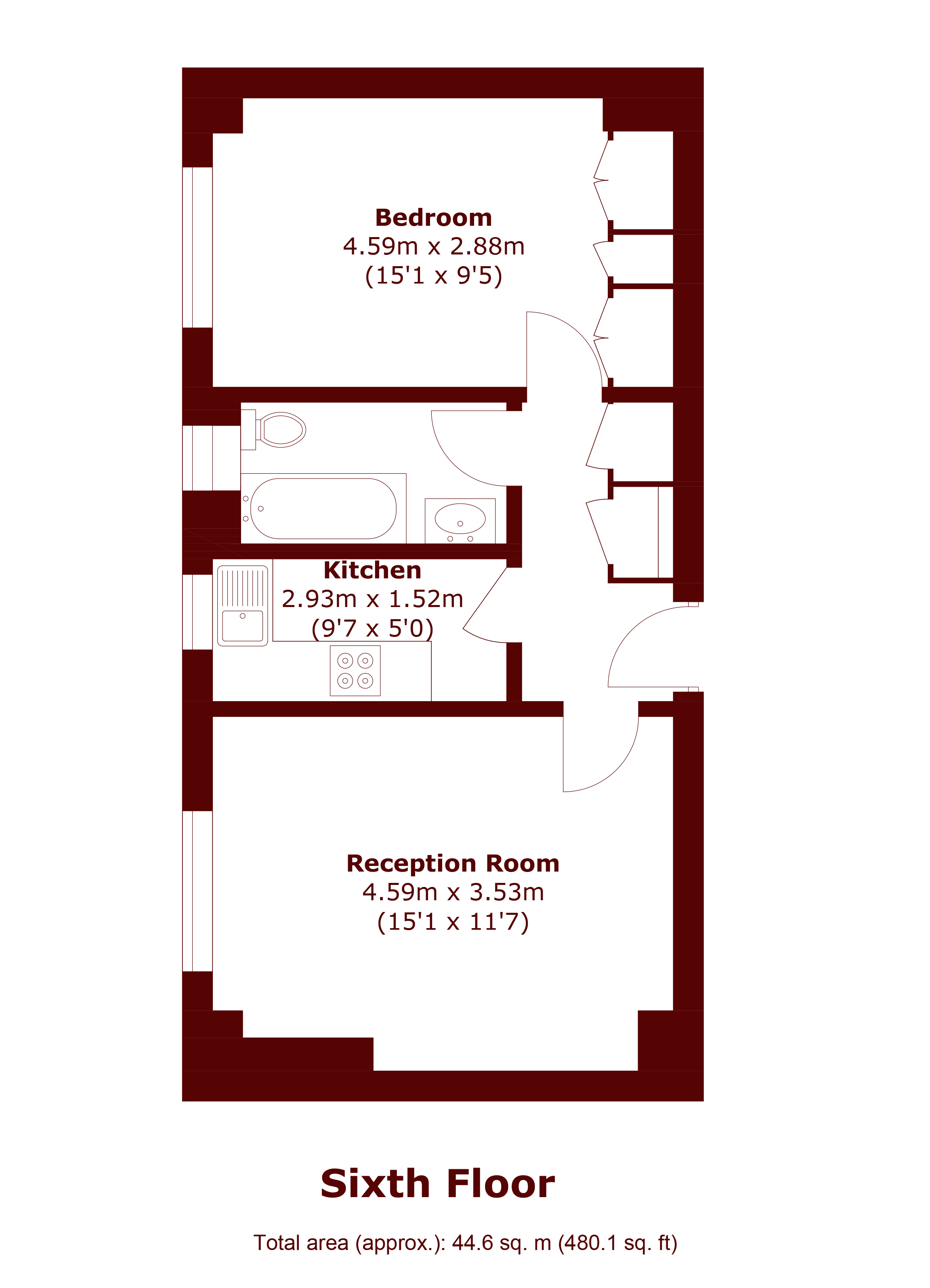 77, Winchester Court, London floorplan