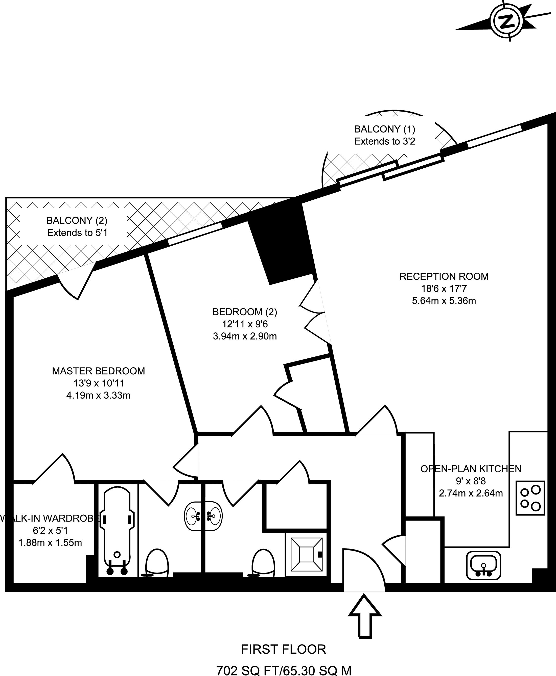 2 Bedrooms Flat to rent in Cascades Tower, Canary Wharf, London E14