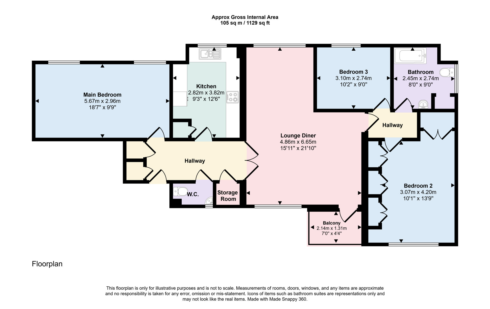 Flat 10, Noblefield Heights,, Great North Road, London floorplan
