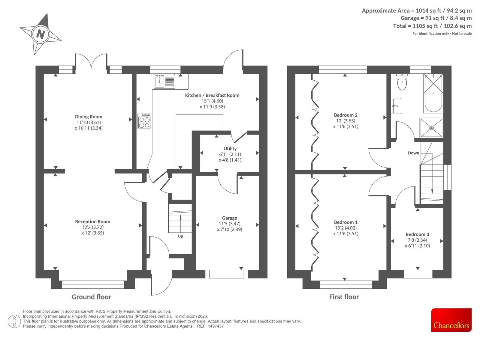 93, Groveley Road, Sunbury-on-Thames floorplan