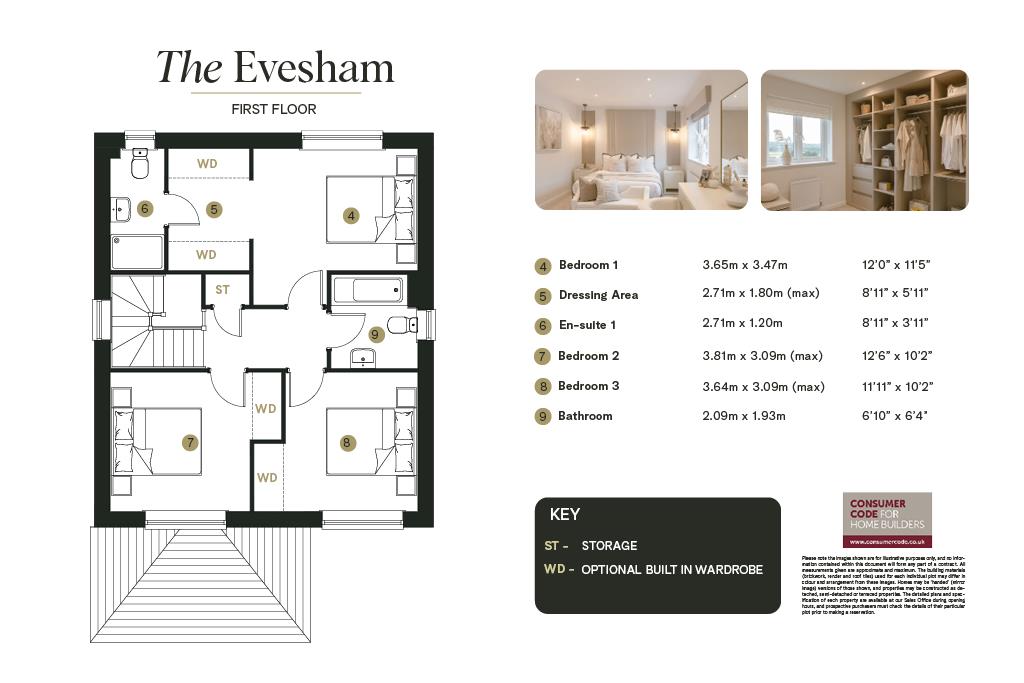 Plot 118 Evesham, Trevalyn Place Phase 2, Rossett floorplan