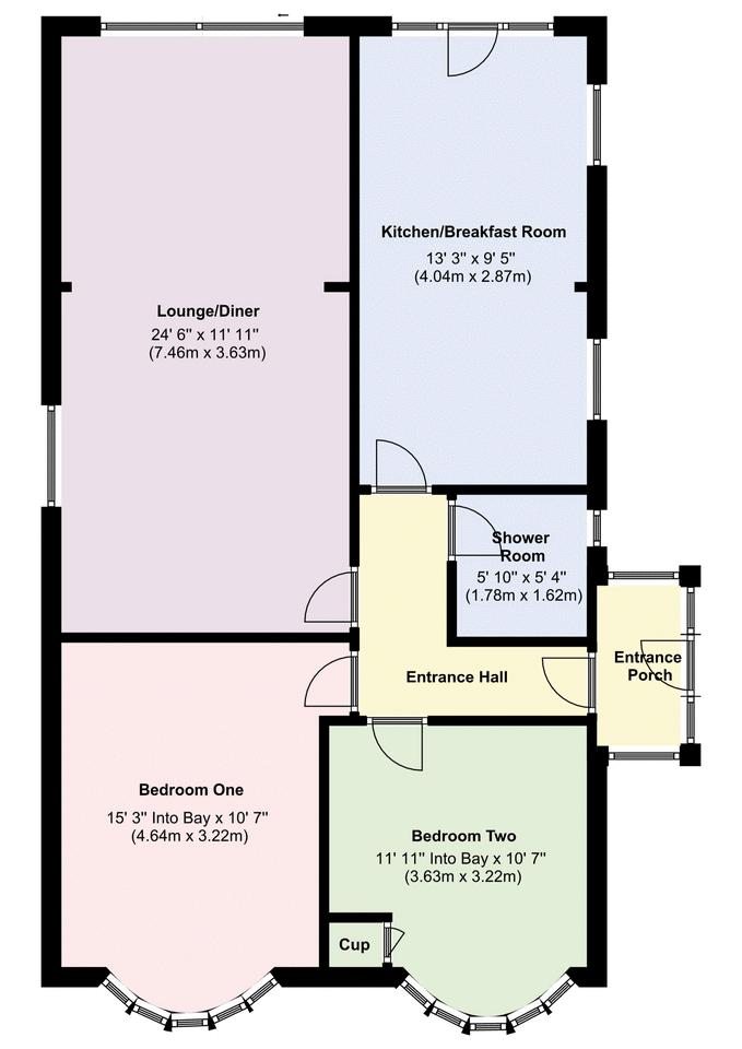 The Crossway, Portchester, Fareham PO16, 2 bedroom detached bungalow