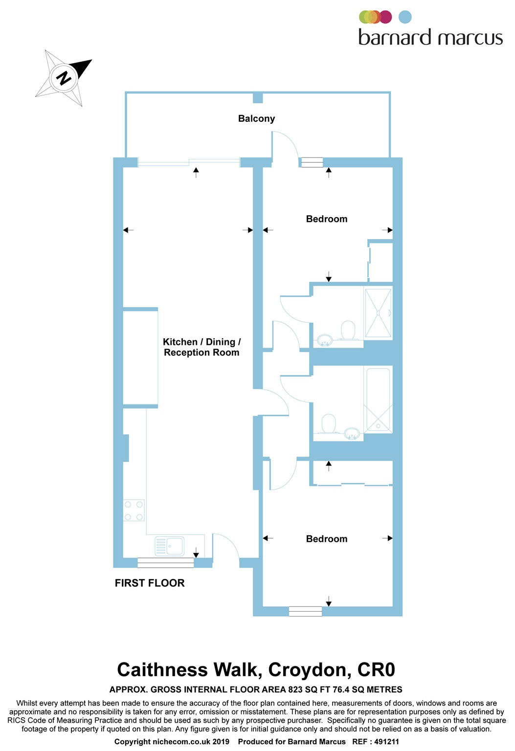 2 Bedrooms Flat for sale in Caithness Walk, Croydon CR0