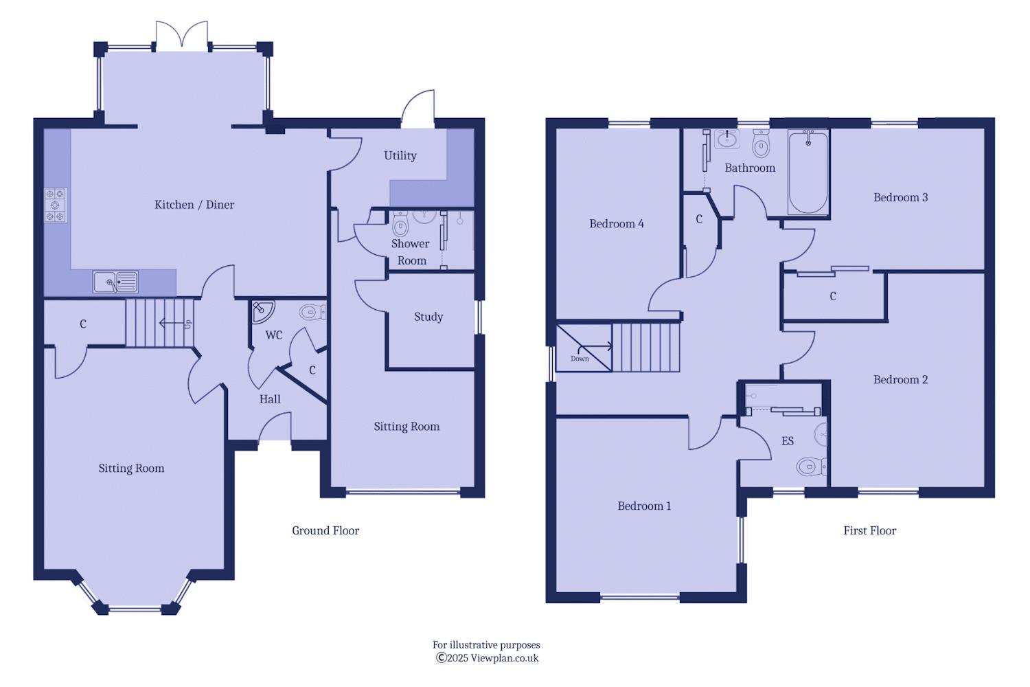 44, Rhodfa'r Morwydd, Penarth floorplan