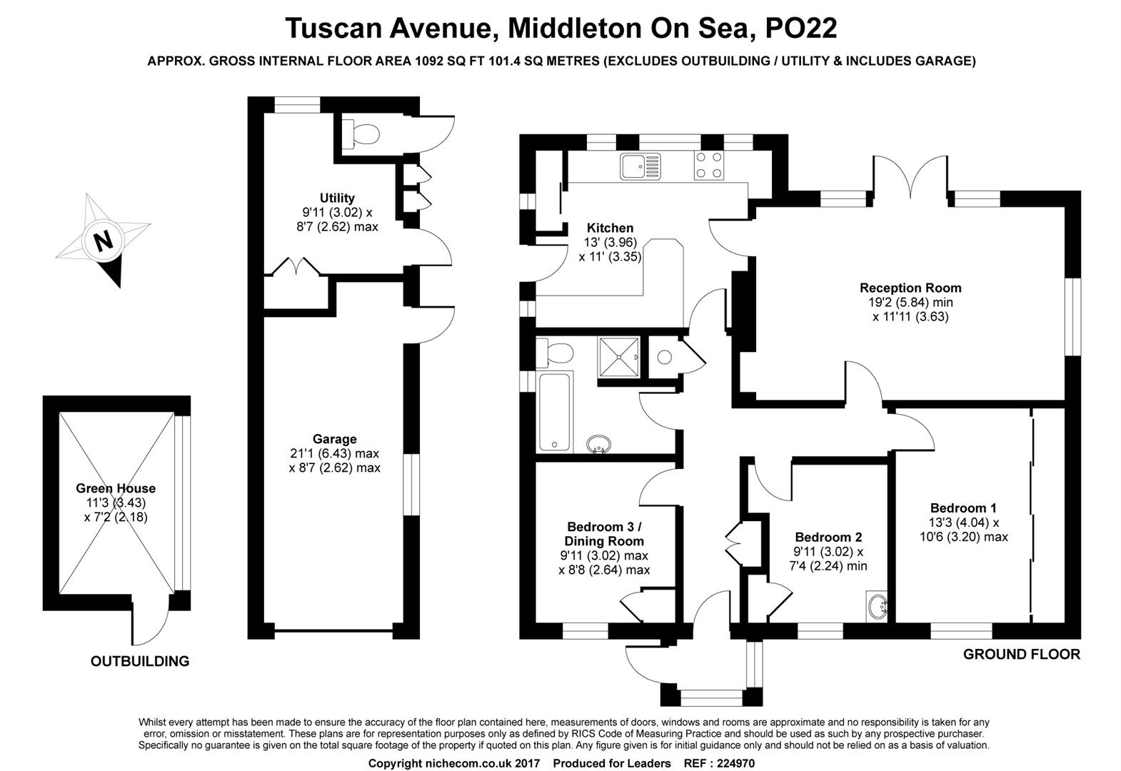 Tuscan Avenue, Middleton-On-Sea, Bognor Regis PO22, 3 ...