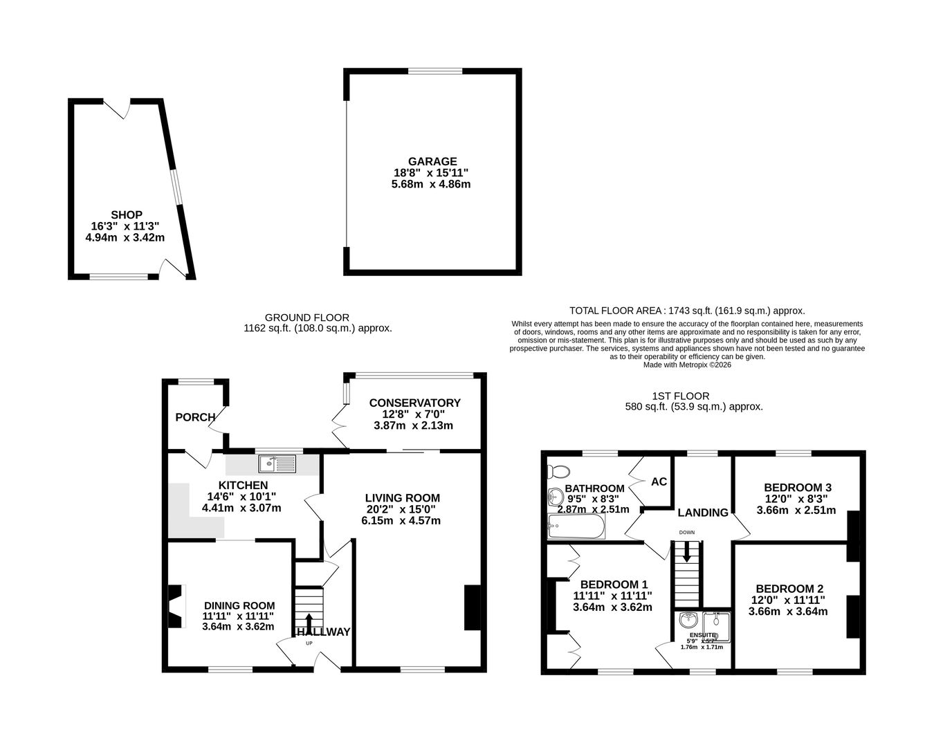 The Laburnums, Pontypool floorplan