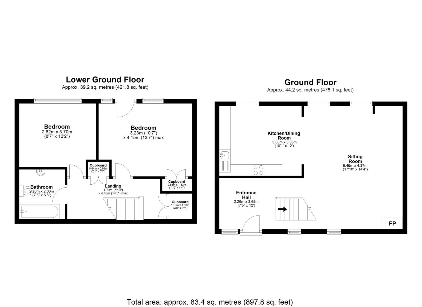 Marigold Cottage, Green Door Cottages, Port Gaverne floorplan