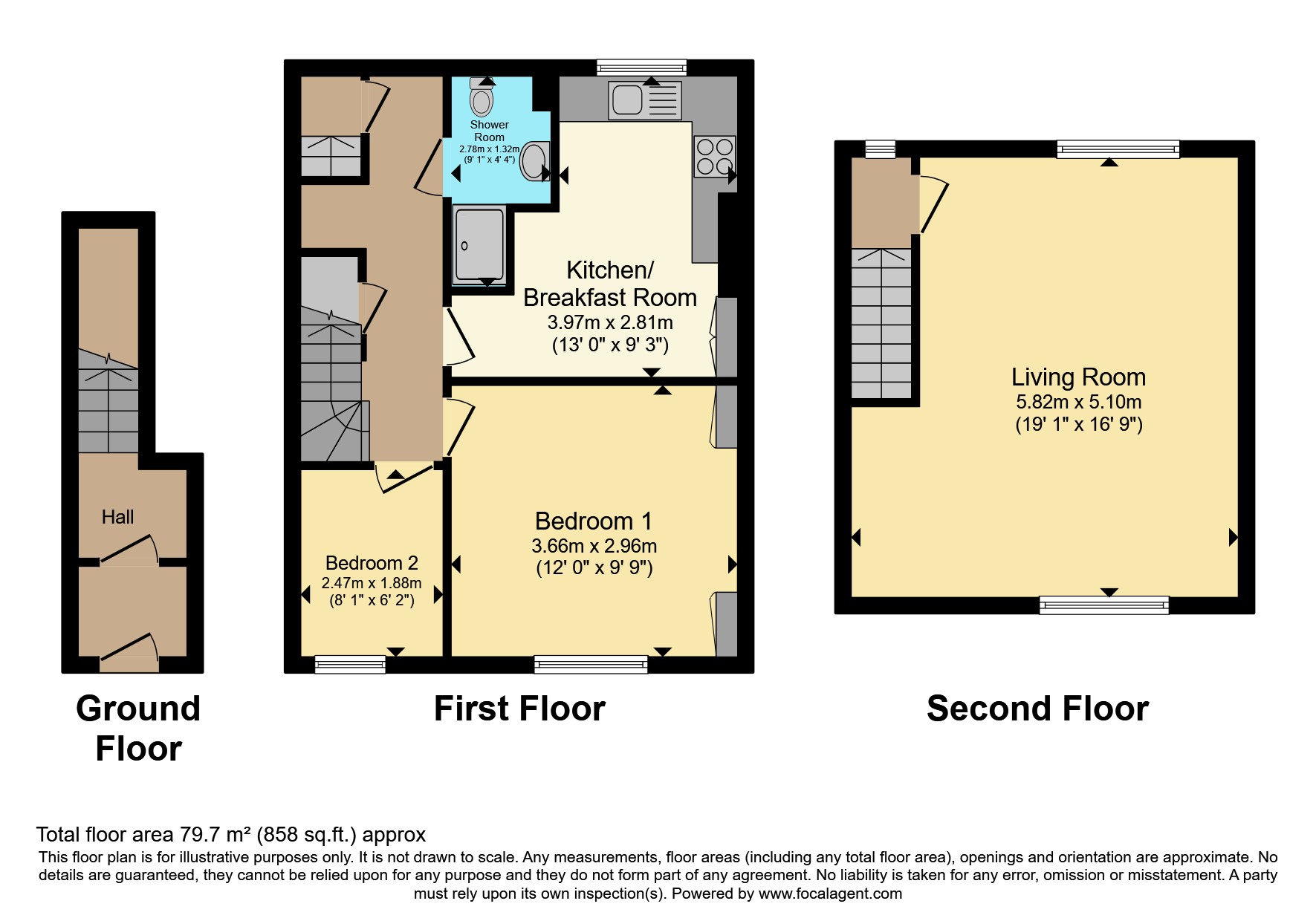 Flat 1, 14, Fernleigh Road, Cornwall floorplan