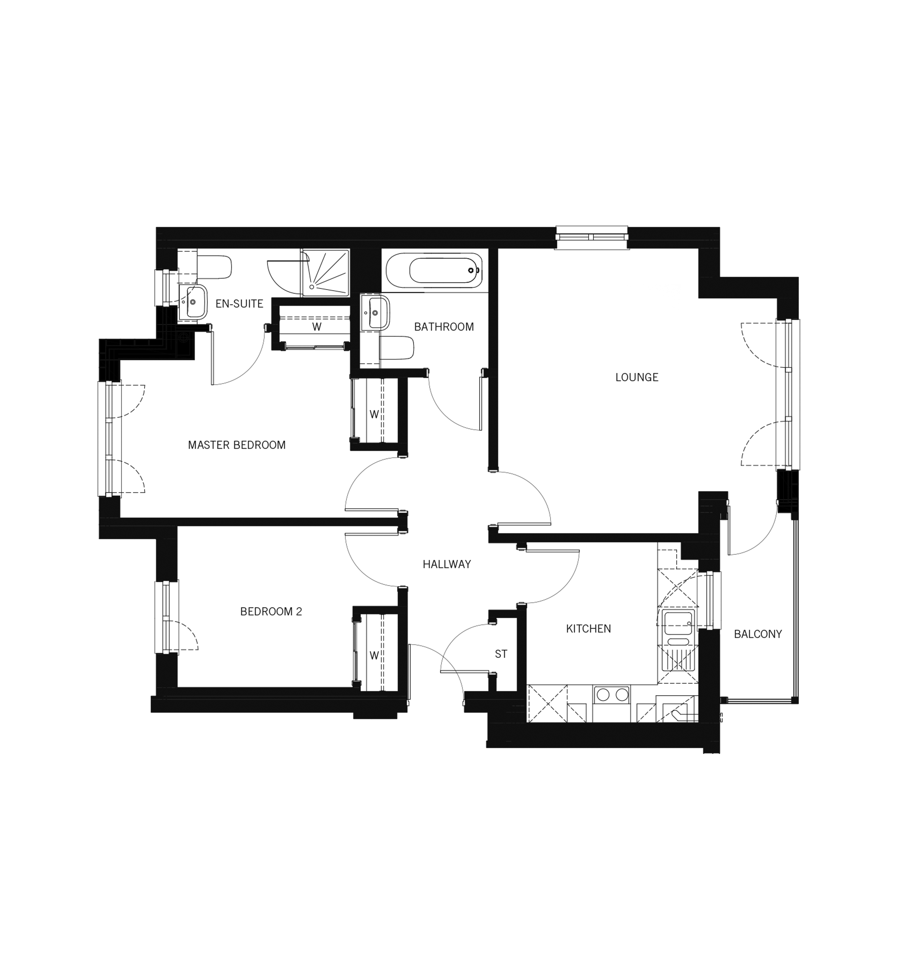 2 Bedrooms Flat for sale in 