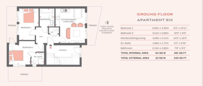 1, Garden View Apartment, Putney Bridge Road, London, SW18 1JB floorplan