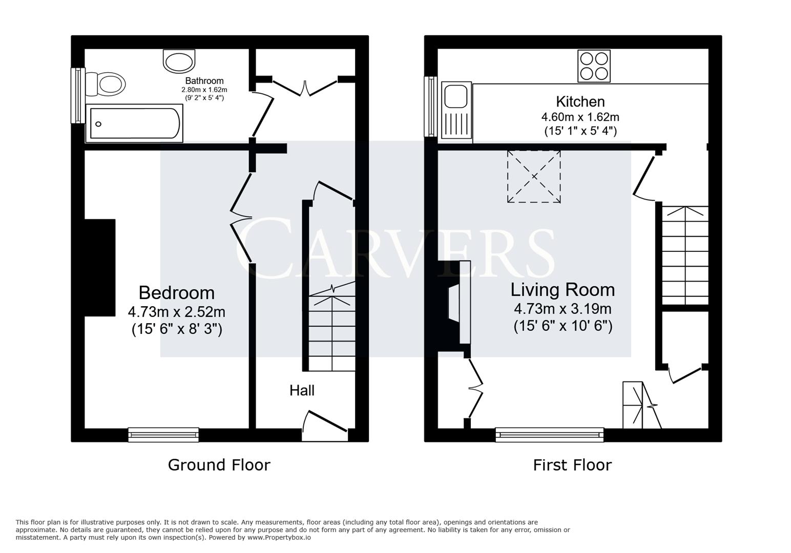 Upside Down Cottage, 1, Bank Yard, Richmond floorplan