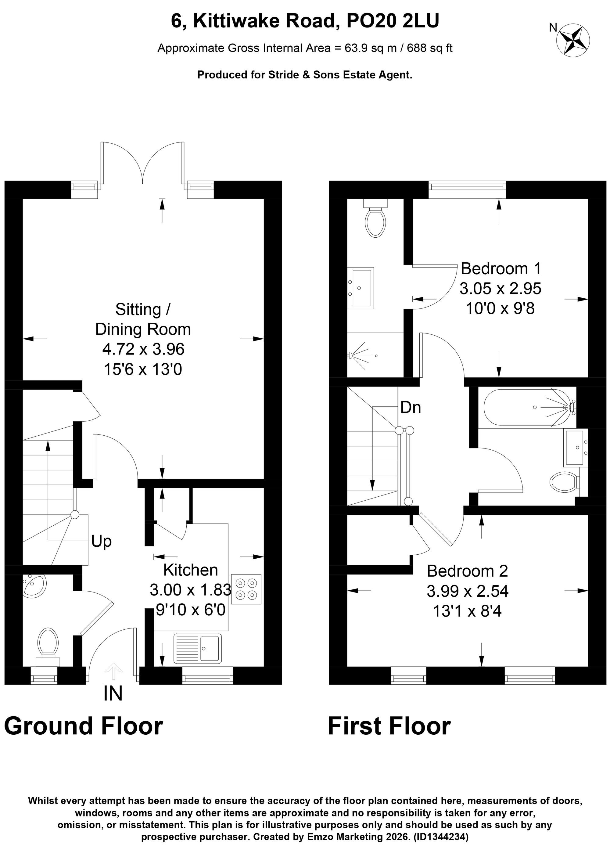 6 Kittiwake Road, Chichester floorplan