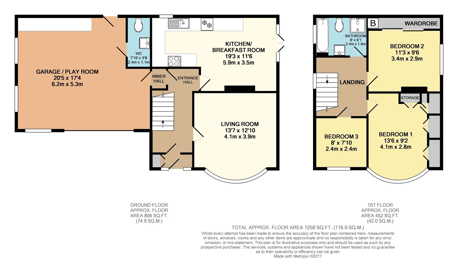 MARKETING CARD - 348,, The Meadway, Reading floorplan