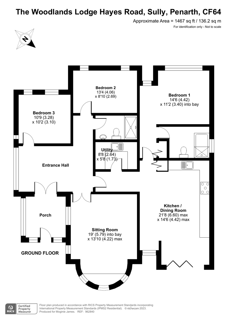 Hayes Road, Sully, Vale Of CF64, 3 bedroom bungalow for sale