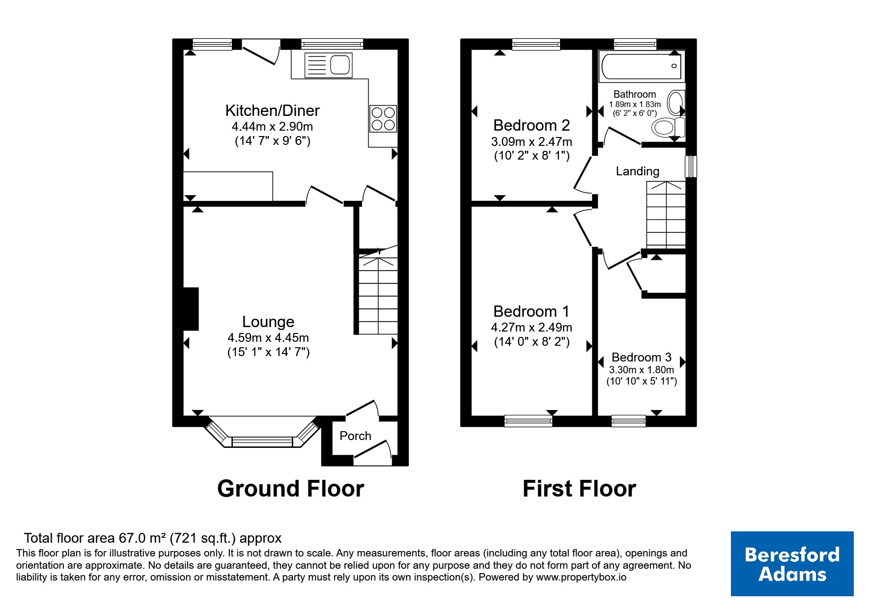 61, Bryn Celyn, Conwy floorplan
