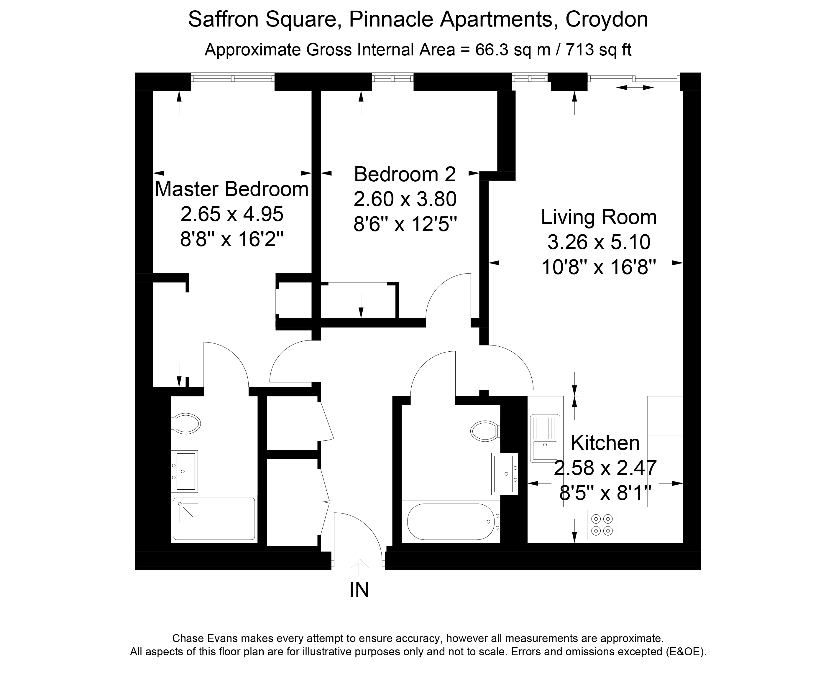 2 Bedrooms Flat to rent in Saffron Square, Pinnacle Apartments, Croydon CR0