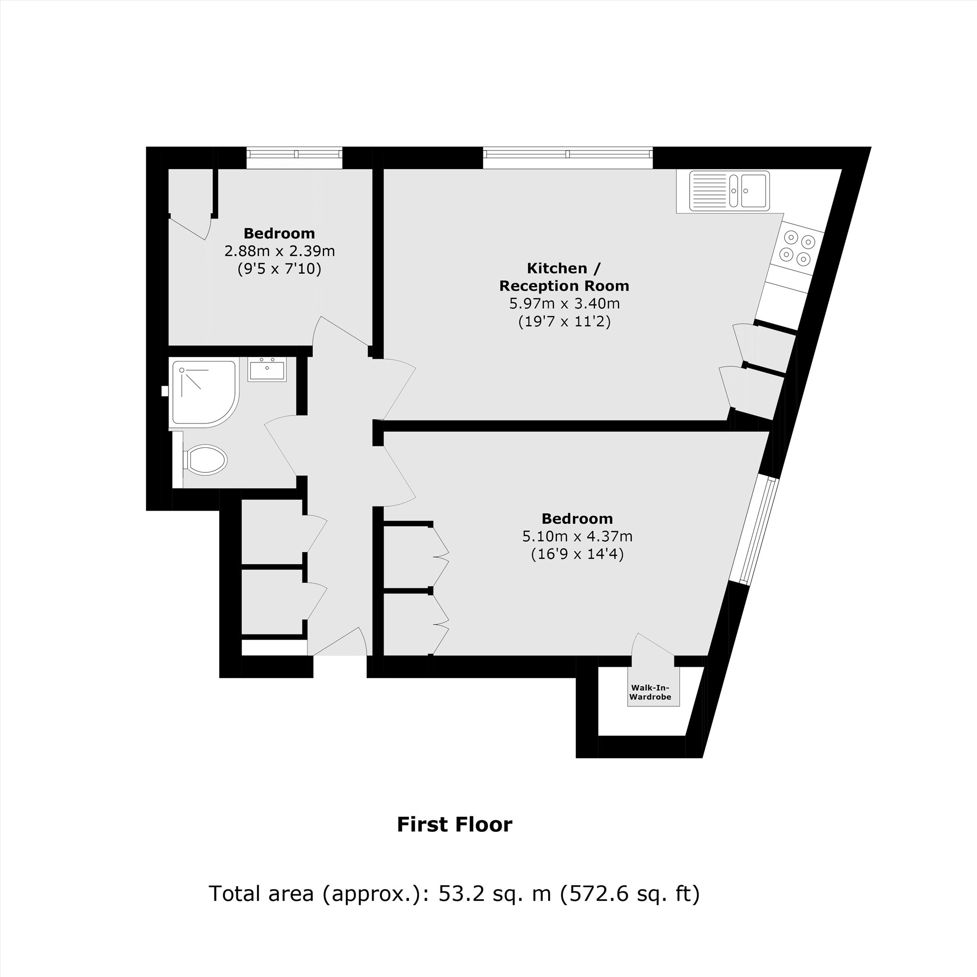 Flat 2, Cervantes Court, Ruston Mews, London floorplan