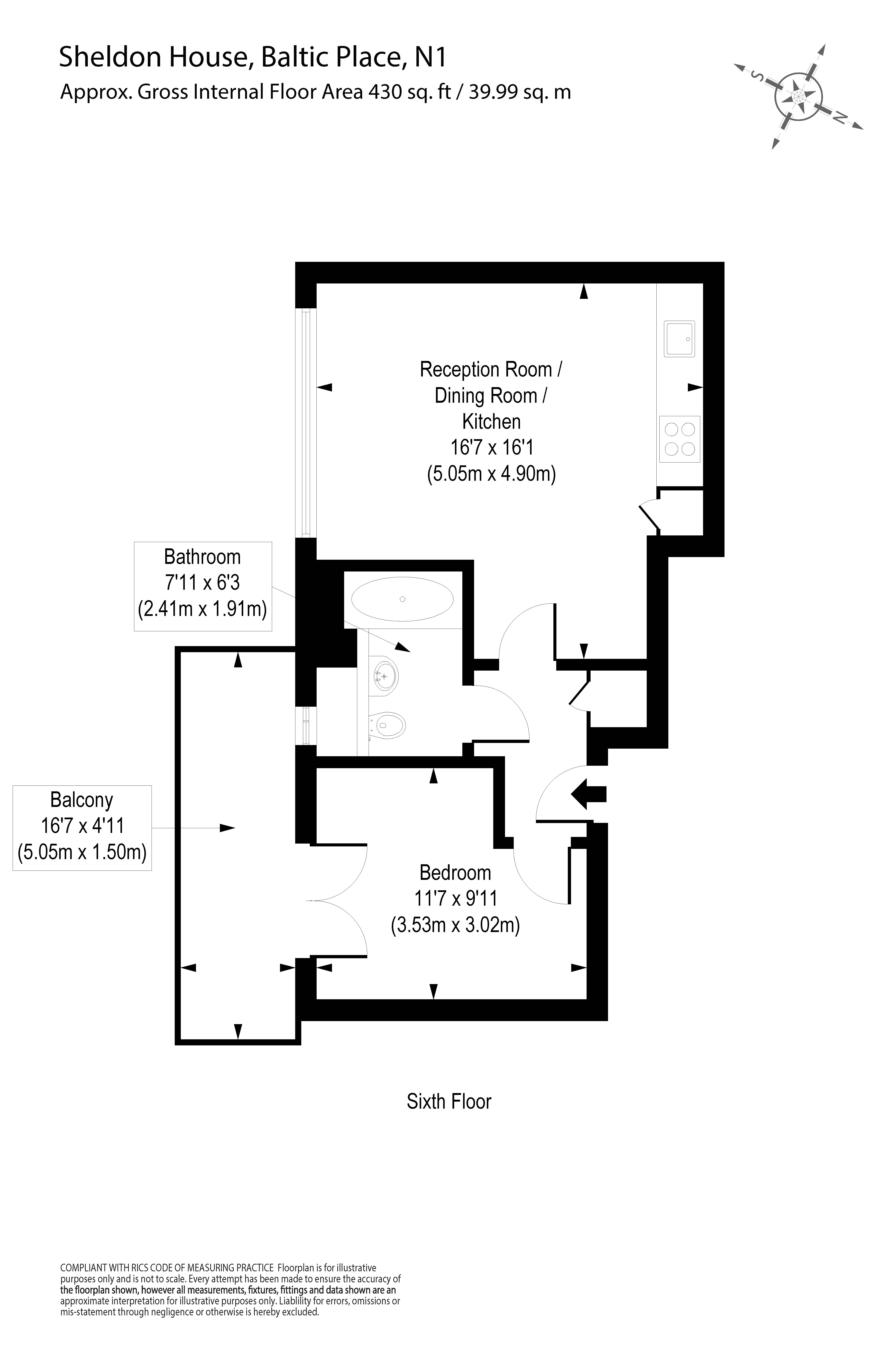 1 Bedrooms Flat for sale in Sheldon House, Baltic Place, London N1