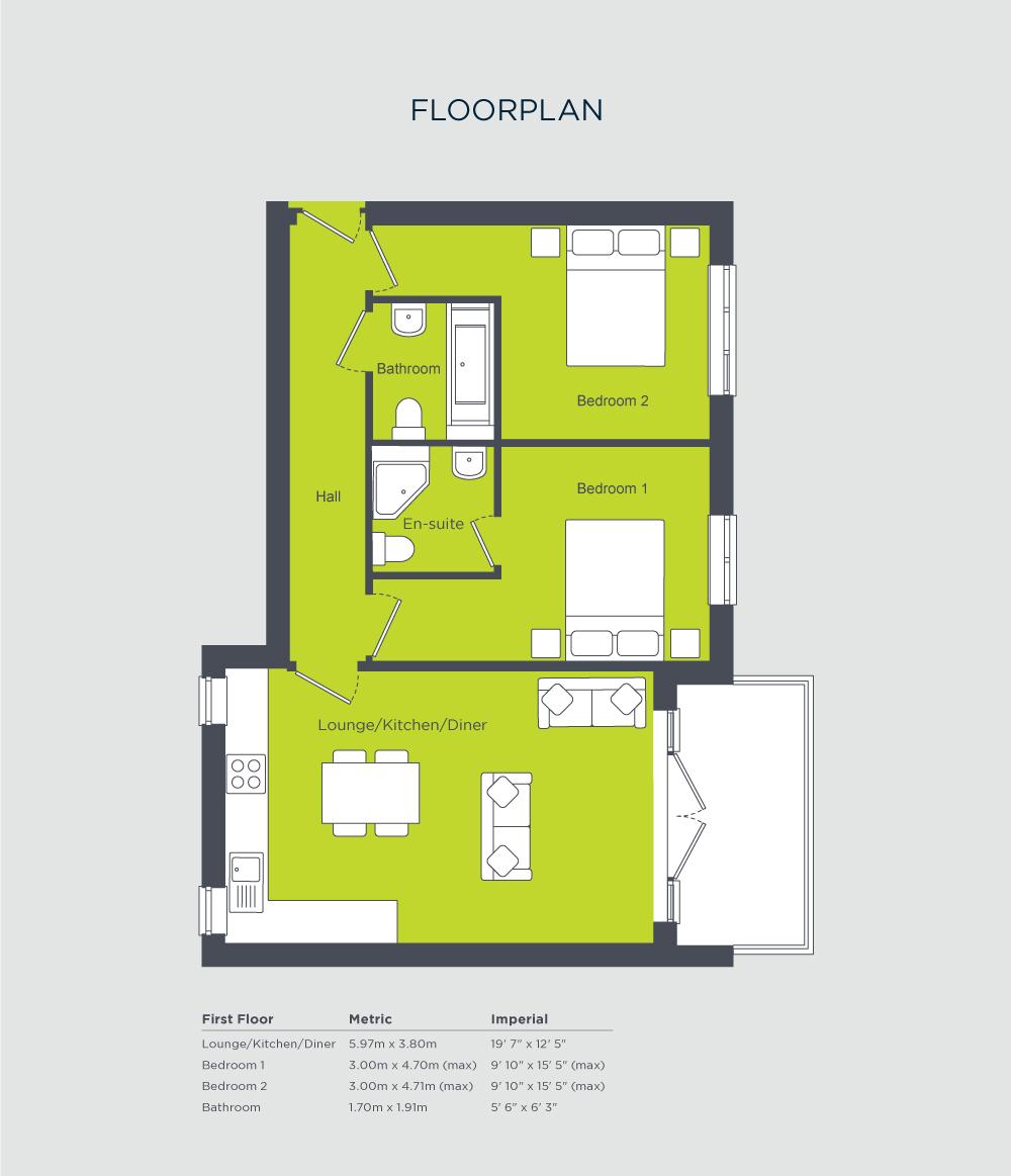 2 Bedrooms Flat for sale in Whittingham Place, Whittingham, Preston PR3