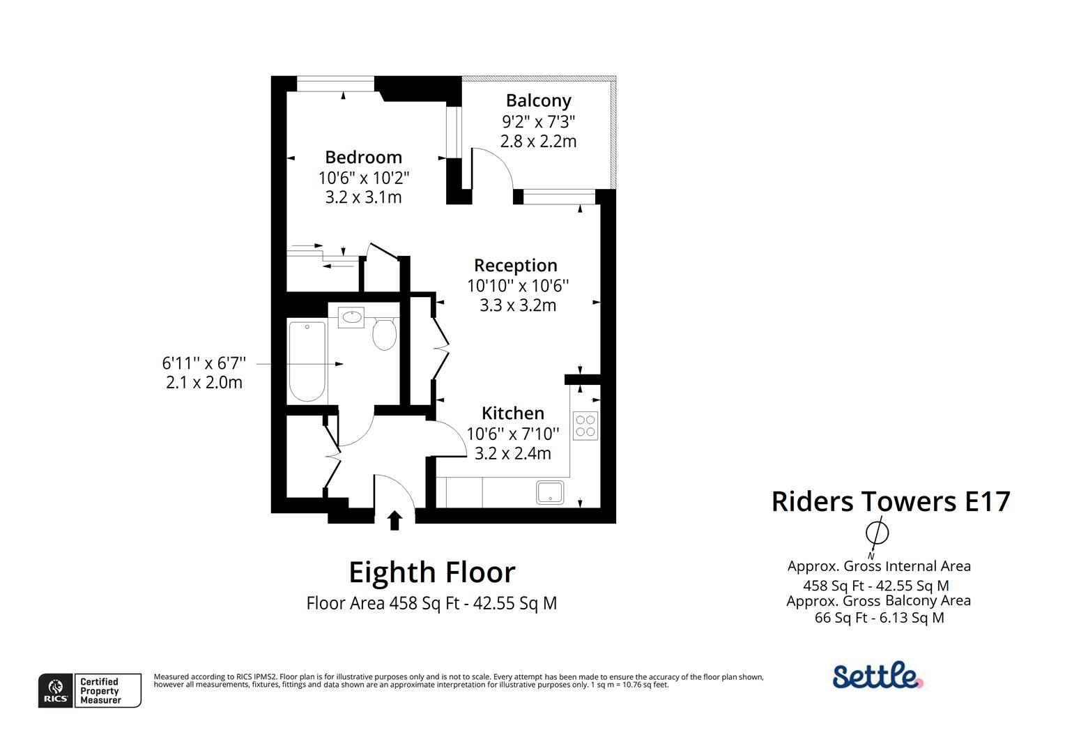 Flat 55, Riders Towers, 39 Track Street, London floorplan