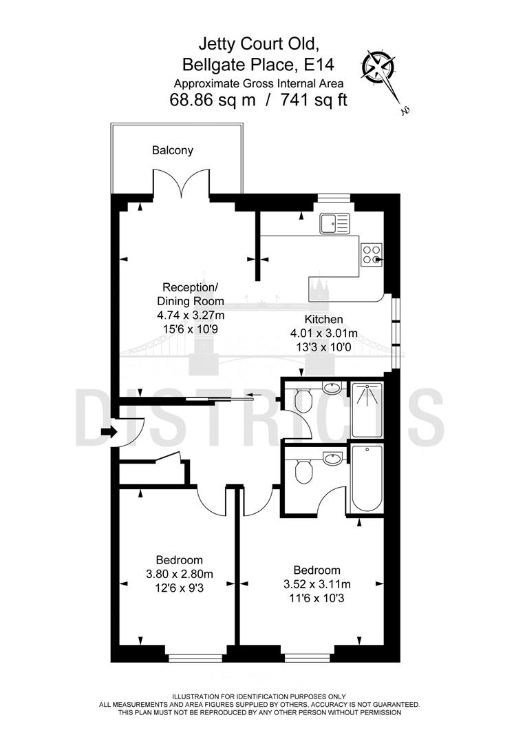 55 Jetty Court, Old Bellgate Place, London floorplan