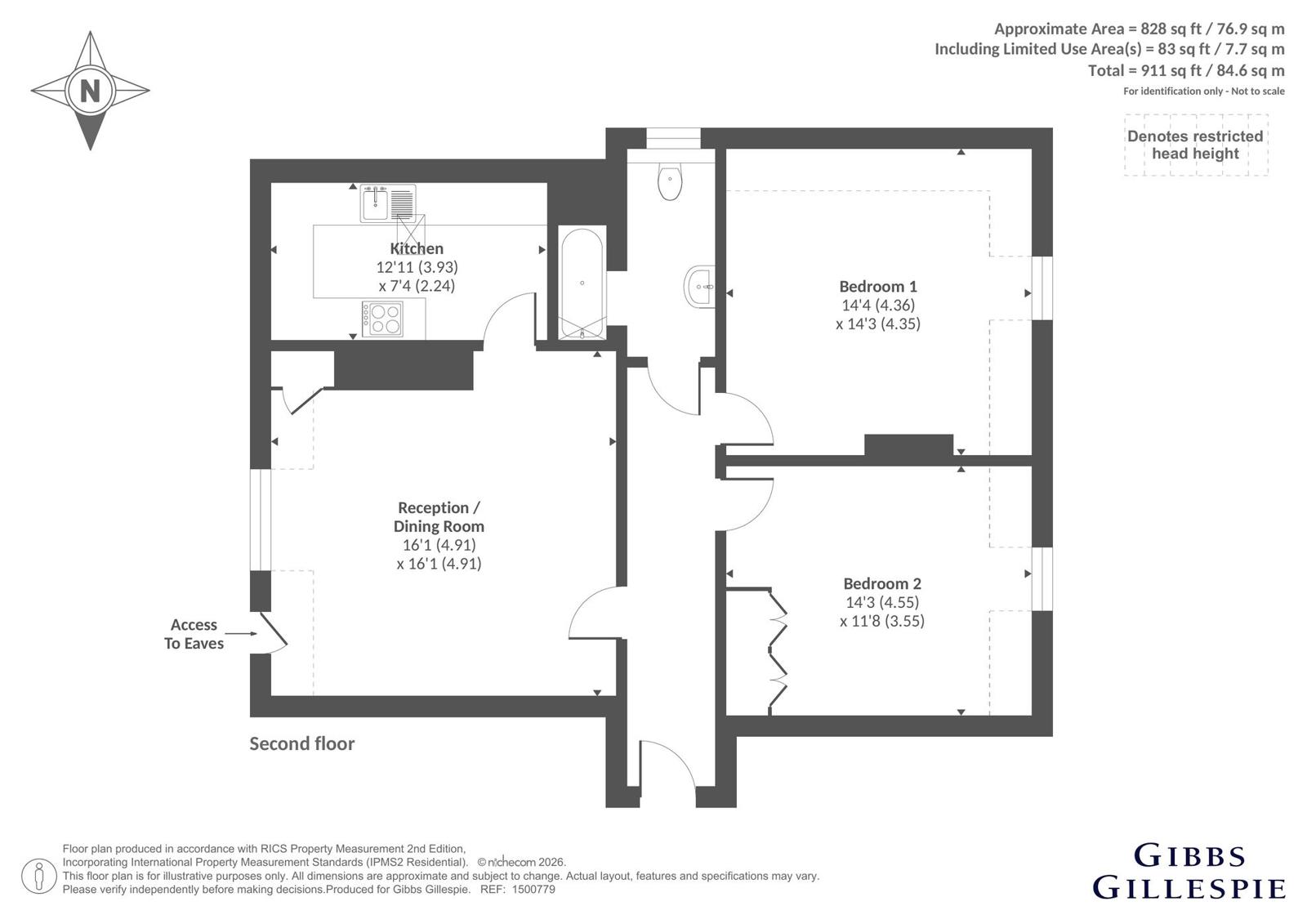 Flat 12, Highgrove House, Ruislip floorplan