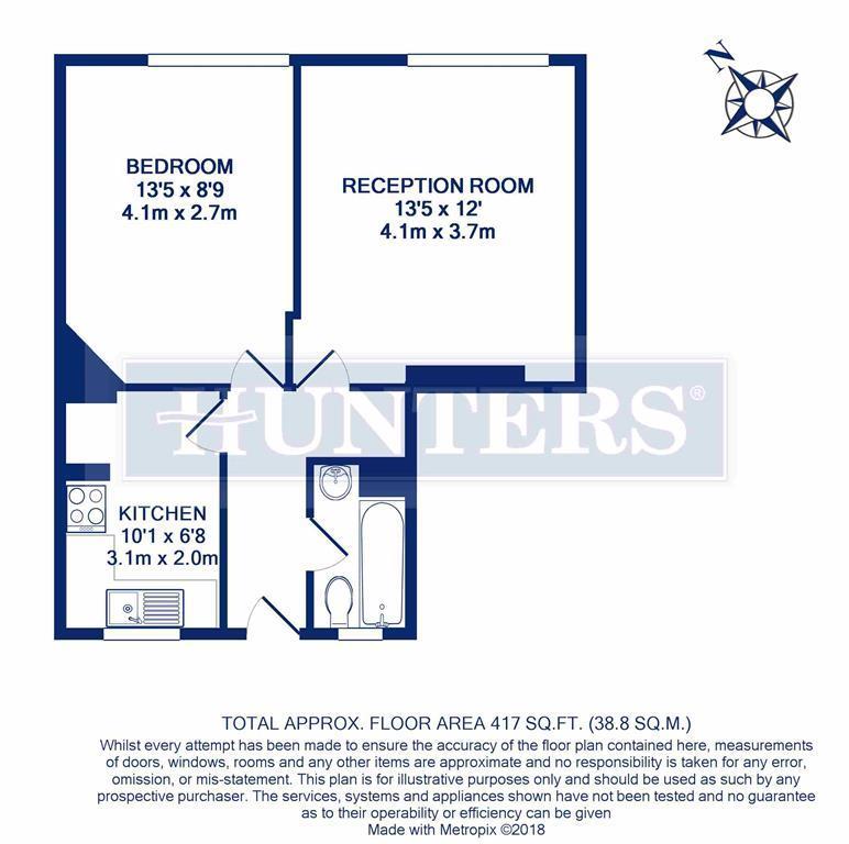 Flat 15, Ormond House, Lordship Road, London floorplan